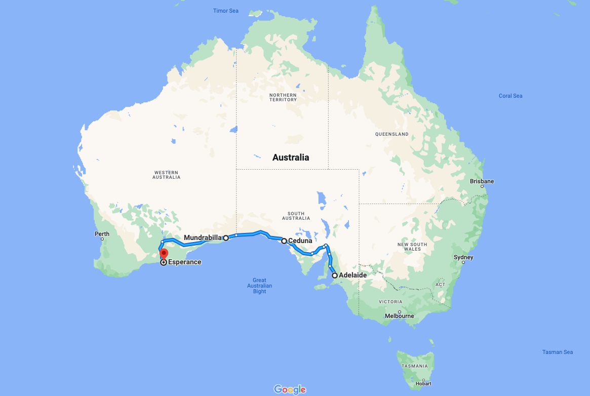 Driving across the Nullarbor